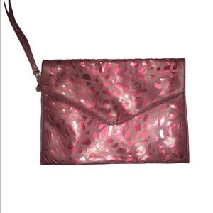 Maroon Red envelope clutch bag